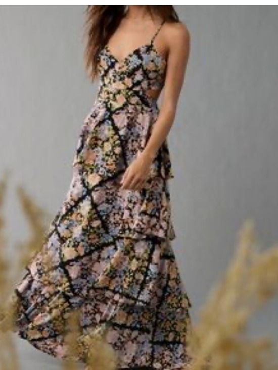 American Eagle Outfitters Dresses & Skirts - AMERICAN EAGLE AE babydoll Floral Cutout tiered Maxi Dress in Multicolor large